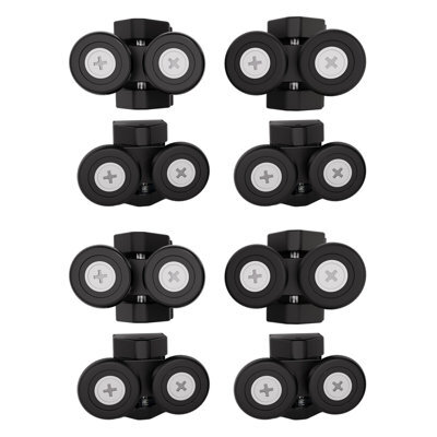 Nes Home Pack Of 8 Shower Door Wheels 23mm Black Top And Bottom Roll Runners - image 1