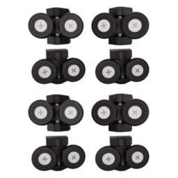 Nes Home Pack Of 8 Shower Door Wheels 23mm Black Top And Bottom Roll Runners - thumbnail 1