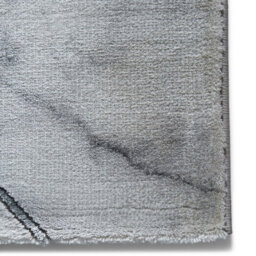 Ivory Silver Abstract Modern Easy To Clean Bedroom Dining Room And Living Room Rug -160Cm X 220Cm - thumbnail 4
