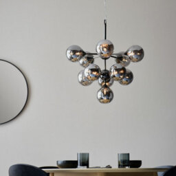 Luminosa Lighting Luminosa Oscar 11 Light Multi Arm Glass Shade Ceiling Pendant Black Chrome - thumbnail 3
