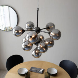 Luminosa Lighting Luminosa Oscar 11 Light Multi Arm Glass Shade Ceiling Pendant Black Chrome - thumbnail 4
