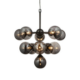 Luminosa Lighting Luminosa Oscar 11 Light Multi Arm Glass Shade Ceiling Pendant Black Chrome - thumbnail 1