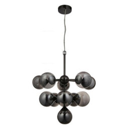 Luminosa Lighting Luminosa Oscar 11 Light Multi Arm Glass Shade Ceiling Pendant Black Chrome - thumbnail 6