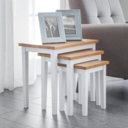 Oakham Inverlochy Nest Of Tables In White And Light Oak - thumbnail 2