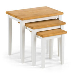 Oakham Inverlochy Nest Of Tables In White And Light Oak