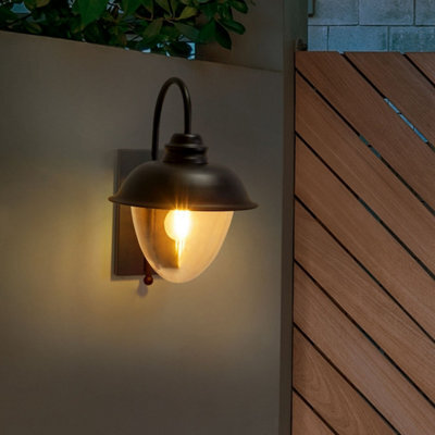 Beliani Outdoor Wall Light Matte Black Sconce Weatherproof, Warm White Illumination, W36 X D20 X H42Cm - image 1