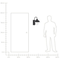 Beliani Outdoor Wall Light Matte Black Sconce Weatherproof, Warm White Illumination, W36 X D20 X H42Cm - thumbnail 5