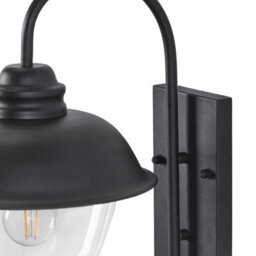 Beliani Outdoor Wall Light Matte Black Sconce Weatherproof, Warm White Illumination, W36 X D20 X H42Cm - thumbnail 4