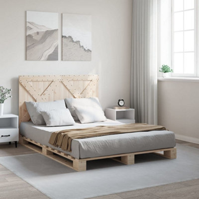 Berkfield Bed Frame Without Mattress With Headboard 140X200 Cm Solid Wood - image 1