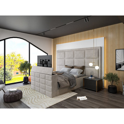 Copenhagen Upholstered  Pebble Television Bed Frame - image 1