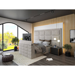 Copenhagen Upholstered  Pebble Television Bed Frame - thumbnail 1