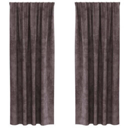 Berkfield Classic Curtain With Curtains 2 Pcs Brown 260 X 140 Cm Velvet