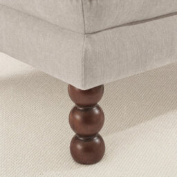 Furniturebox Uk Monroe Beige Chenille Fabric Footstool - thumbnail 4