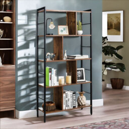 Rafaelo Mobilia 154Cm Tall 5 Tier Bookcase With Metal Frame - thumbnail 2