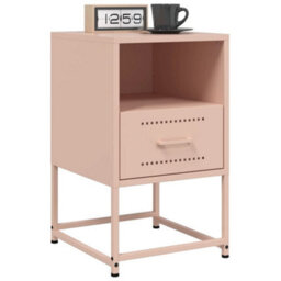 Berkfield Bedside Cabinets 2 Pcs Pink 36X39X60.5 Cm Steel - thumbnail 3
