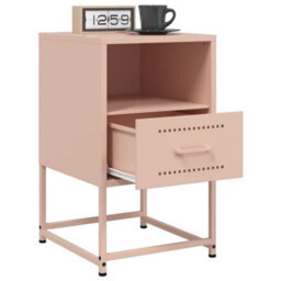 Berkfield Bedside Cabinets 2 Pcs Pink 36X39X60.5 Cm Steel - thumbnail 4