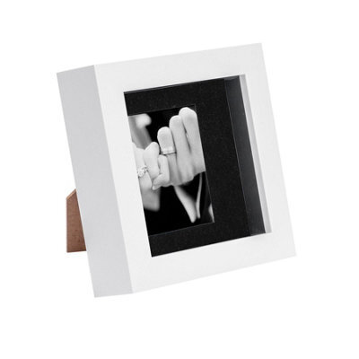 "Nicola Spring 4 X 4"" Photo Frame - White/black Mount - 3D Photo Frame Picture Frame Box Portrait Display Case (12.5 X 12.5Cm)" - image 1