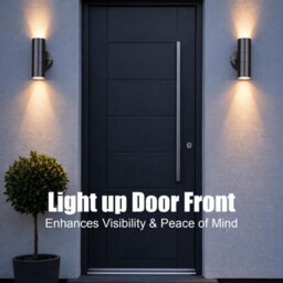 ATEK 4 Pack Black Outdoor Wall Lights, Stainless Steel Gu10 Base Up Down Exterior Wall Sconce, Ip44 Rated Security Outdoor Light - thumbnail 7