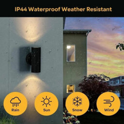 ATEK 4 Pack Black Outdoor Wall Lights, Stainless Steel Gu10 Base Up Down Exterior Wall Sconce, Ip44 Rated Security Outdoor Light - thumbnail 3