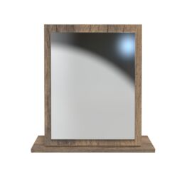 Linear Brown Oak Effect Rectangular Freestanding Framed Mirror, (H)50.5Cm (W)48Cm - thumbnail 2
