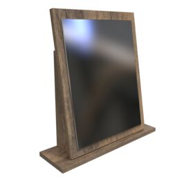 Linear Brown Oak Effect Rectangular Freestanding Framed Mirror, (H)50.5Cm (W)48Cm - thumbnail 4
