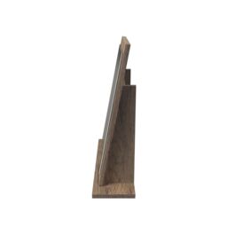 Linear Brown Oak Effect Rectangular Freestanding Framed Mirror, (H)50.5Cm (W)48Cm - thumbnail 5