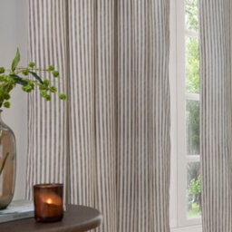 Yard Hebden Striped Cotton Eyelet Curtains, Mole, (W) 117 X (D) 183Cm - thumbnail 3