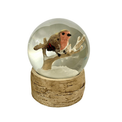 Heaven Sends Christmas Robin Design Snow Globe - 13 X 8.5 Cm Festive Mantel Decoration