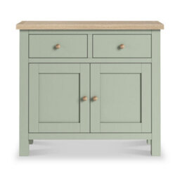 Farro Sage Small Sideboard With Washed Oak Top - Fully Assembled - By Roseland Furniture - thumbnail 5