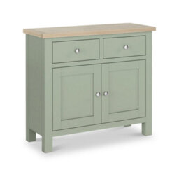 Farro Sage Small Sideboard With Washed Oak Top - Fully Assembled - By Roseland Furniture