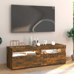 Walplus Tv Cabinet With Led Lights Smoked Oak 120X35X40 Cm - thumbnail 4