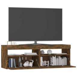Walplus Tv Cabinet With Led Lights Smoked Oak 120X35X40 Cm - thumbnail 7