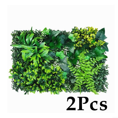Amorly 2Pcs Artificial Greenery Wall, Fake Plant Panels,uv Anti Faux Grass Wall, Green Backdrop, Privacy Fence Screen - image 1