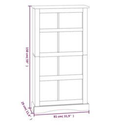 Berkfield 4-Tier Bookcase Mexican Pine Corona Range 81X29X150 Cm - thumbnail 6