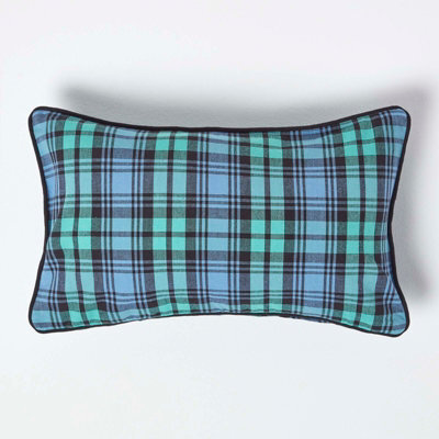 Homescapes Cotton Black Watch Tartan Cushion Cover, 30 X 50 Cm - image 1