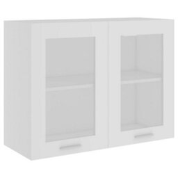 Walplus Hanging Glass Cabinet White 80X31X60 Cm Engineered Wood - thumbnail 2