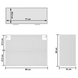 Walplus Hanging Glass Cabinet White 80X31X60 Cm Engineered Wood - thumbnail 9