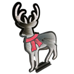 Samuel Alexander 60Cm Infinity Light Up Standing Christmas Reindeer Decoration With White & Red Leds On Metal Base - thumbnail 4
