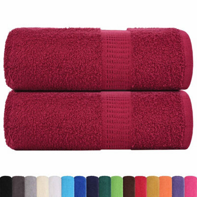Berkfield Durable Wash Towels 2 Pcs Frogn Bordeaux 30X30 Cm 100% Cotton