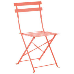 Wyld And Coco Novascape Coral Red 3 Piece Folding Metal Bistro Set For Outdoor Use - thumbnail 3