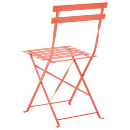 Wyld And Coco Novascape Coral Red 3 Piece Folding Metal Bistro Set For Outdoor Use - thumbnail 5