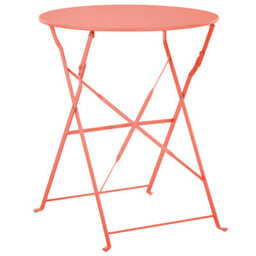 Wyld And Coco Novascape Coral Red 3 Piece Folding Metal Bistro Set For Outdoor Use - thumbnail 6