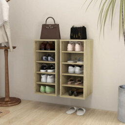 Berkfield Shoe Cabinets 2 Pcs Sonoma Oak 31.5X35X70 Cm Engineered Wood - thumbnail 1