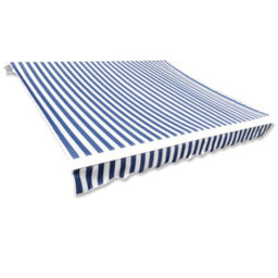 Berkfield Awning Top Sunshade Canvas Blue & White 6X3M (Frame Not Included)