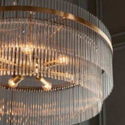 Loops Elegant 2 Pack Of Antique Brass Hanging Ceiling Pendant Lights With Clear Glass - thumbnail 5