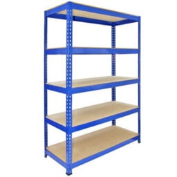 MonsterShop Q-Rax 120 Cm Garage Shelving Storage Unit/racking 5 Tier Bay/boltless Warehouse Shelves, Blue
