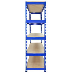 MonsterShop Q-Rax 120 Cm Garage Shelving Storage Unit/racking 5 Tier Bay/boltless Warehouse Shelves, Blue - thumbnail 3
