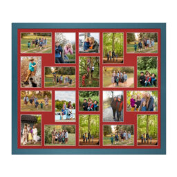 AK Frames 80X70Cm Navy Blue Modern Multi Photo Frame With Crimson Mount - Holds 20 Apertures (18X) 6X4, (2X) 4X4 Photos - thumbnail 1