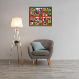 AK Frames 80X70Cm Navy Blue Modern Multi Photo Frame With Crimson Mount - Holds 20 Apertures (18X) 6X4, (2X) 4X4 Photos - thumbnail 3