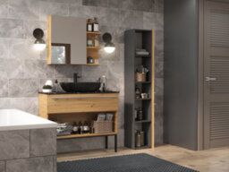 Nel Ii Bathroom Cabinet Anthracite Artisan Oak - thumbnail 4